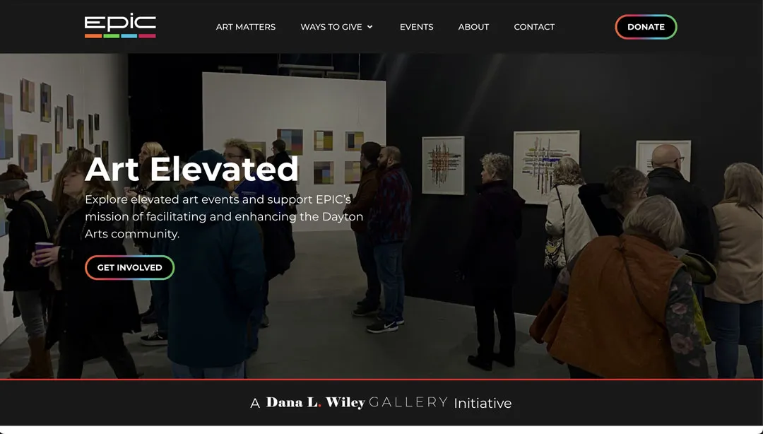 Screenshot of the EPIC Art website